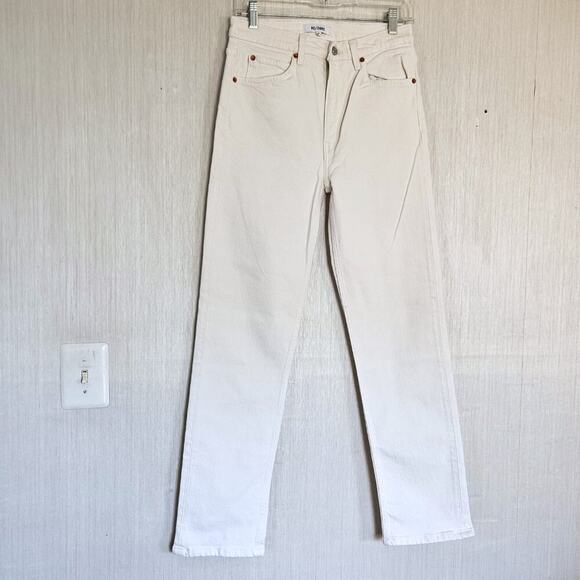 RE/DONE Originals 70's Straight Jean Vintage White - sz 26 NWT (FLAWS) - Picture 2 of 11